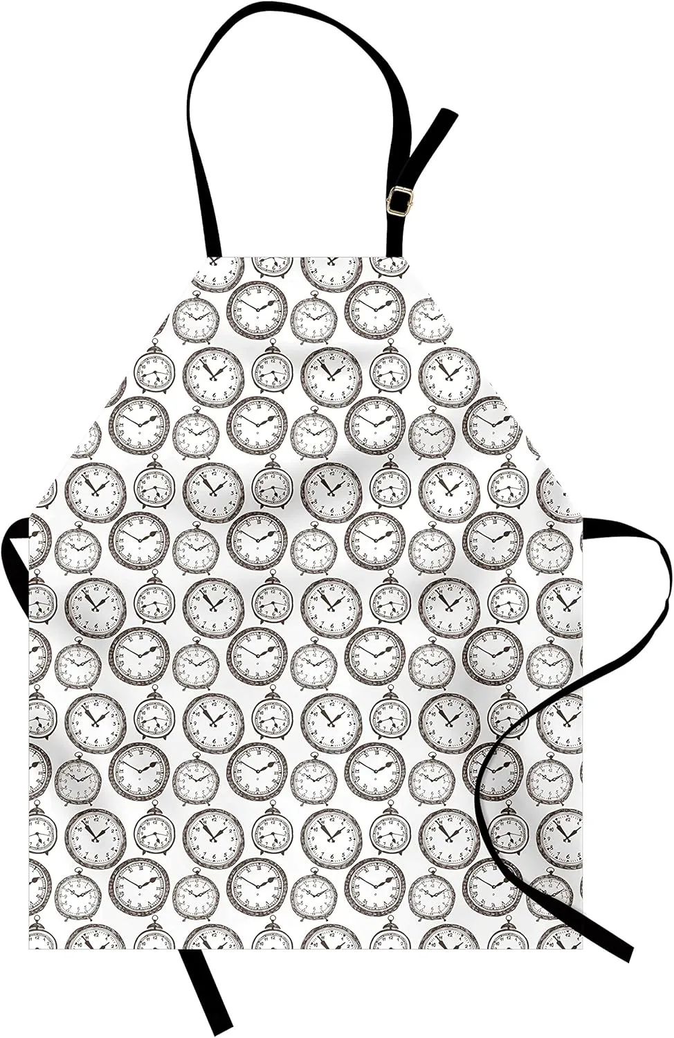 Background$ Unisex quiver motto ponder rejection Kitchen Bib Apron with Adjustable Neck for Cooking Baking Gardening$ Brown White Lunarable Clock Apron$ Antique Pocket Watches Sketch with Chronometer Scattered on Abstract 