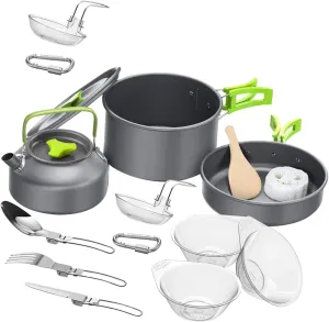 Backpacking and Picnics Complete Kit for Prep and Enjoyment GANAZONO 1set oval insult Portable Camping Cooking Lightweight Utensils for Outdoor BBQ 