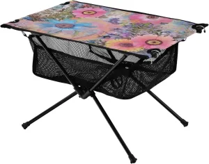 Bag Beach Table Folding Table December for Picnic, Camp,Party,Travel267 xigua Colorful Floral Folding Camping Table,Portable Camp Table with Carry 