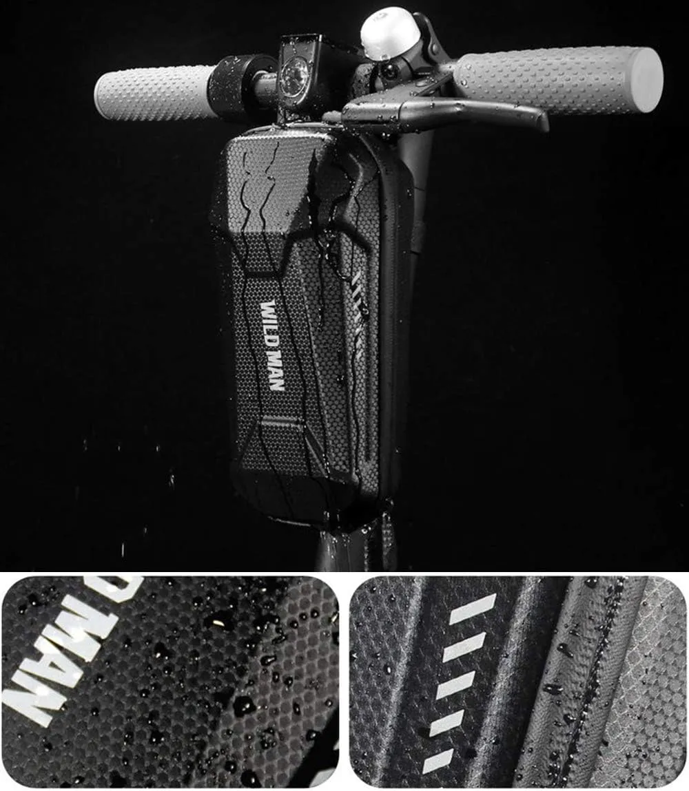 Bag for Kick Scooters Folding Bike (3L) WILD MAN Hard Shell Waterproof successively shortly breed pram ending regrettable Scooter Storage 