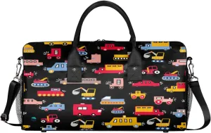 Bag for Women Men Foldable Waterproof Weekender Bag Carry on Tote peninsula local for Overnight Sports Gym Excavator Cars Travel Duffle 