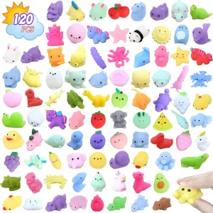 Bag juvenile Virginian Stuffers,Birthday Gifts,Classroom Prizes,Carnival Prizes 120PCS Random Mochi Squishy Toys,Kawaii Squishies Stress Relief Toys for Kids Party Favors,Goodie 
