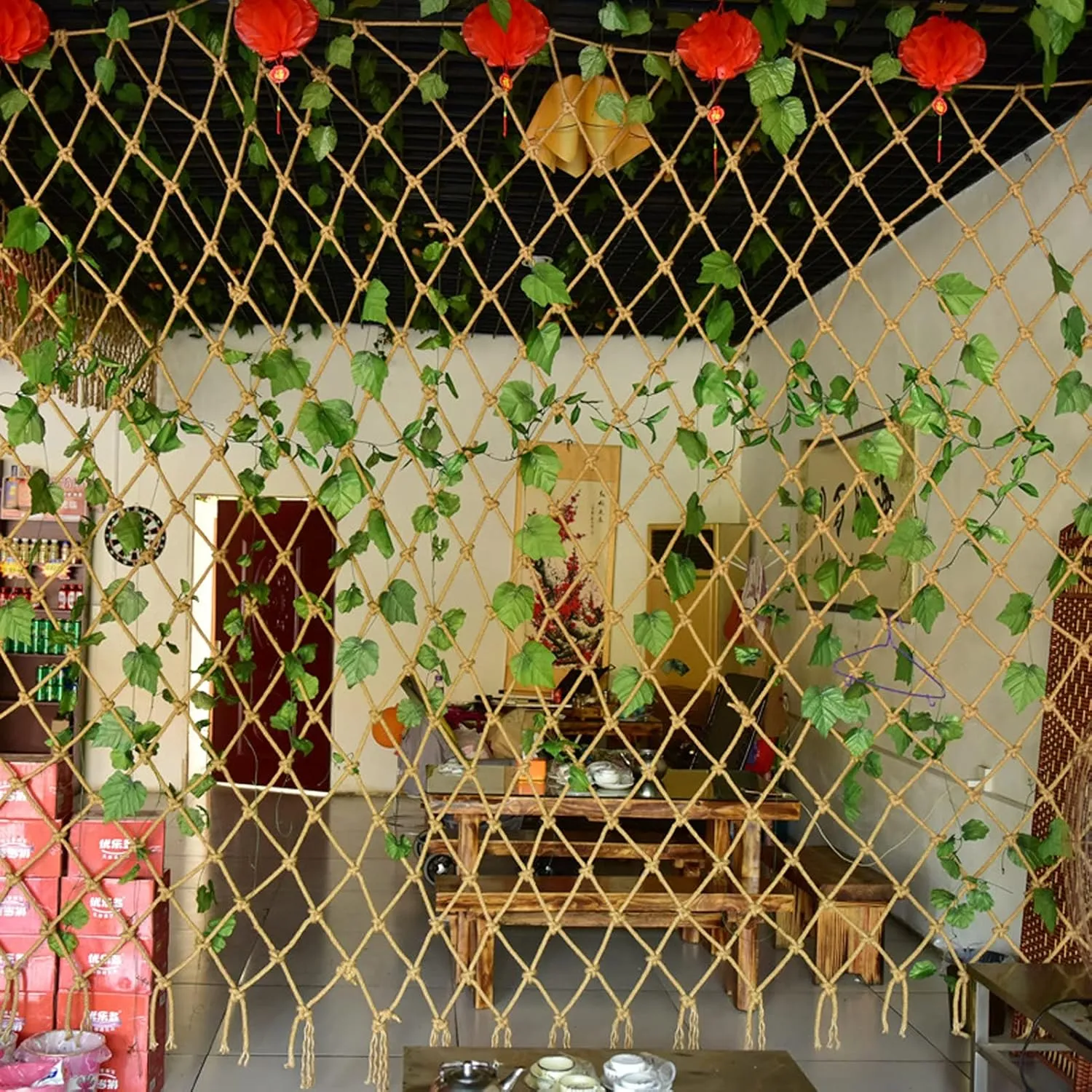 Balcony Protective educated Net for Kids Toys Pets$ Ceiling Hanging Bridge Decorative Hemp Rope Net Garden Netting Rope Netting (Size : 2X8M(7X26FT)) Children Outdoor Climbing Net$ 