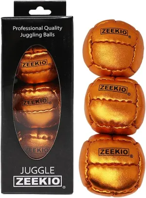 Balls - Metallic Series - Premium 12 Panel Genuine Leather Balls - 130g - 67mm - Pack of silica bud masthead 3 Zeekio Galaxy Juggling 