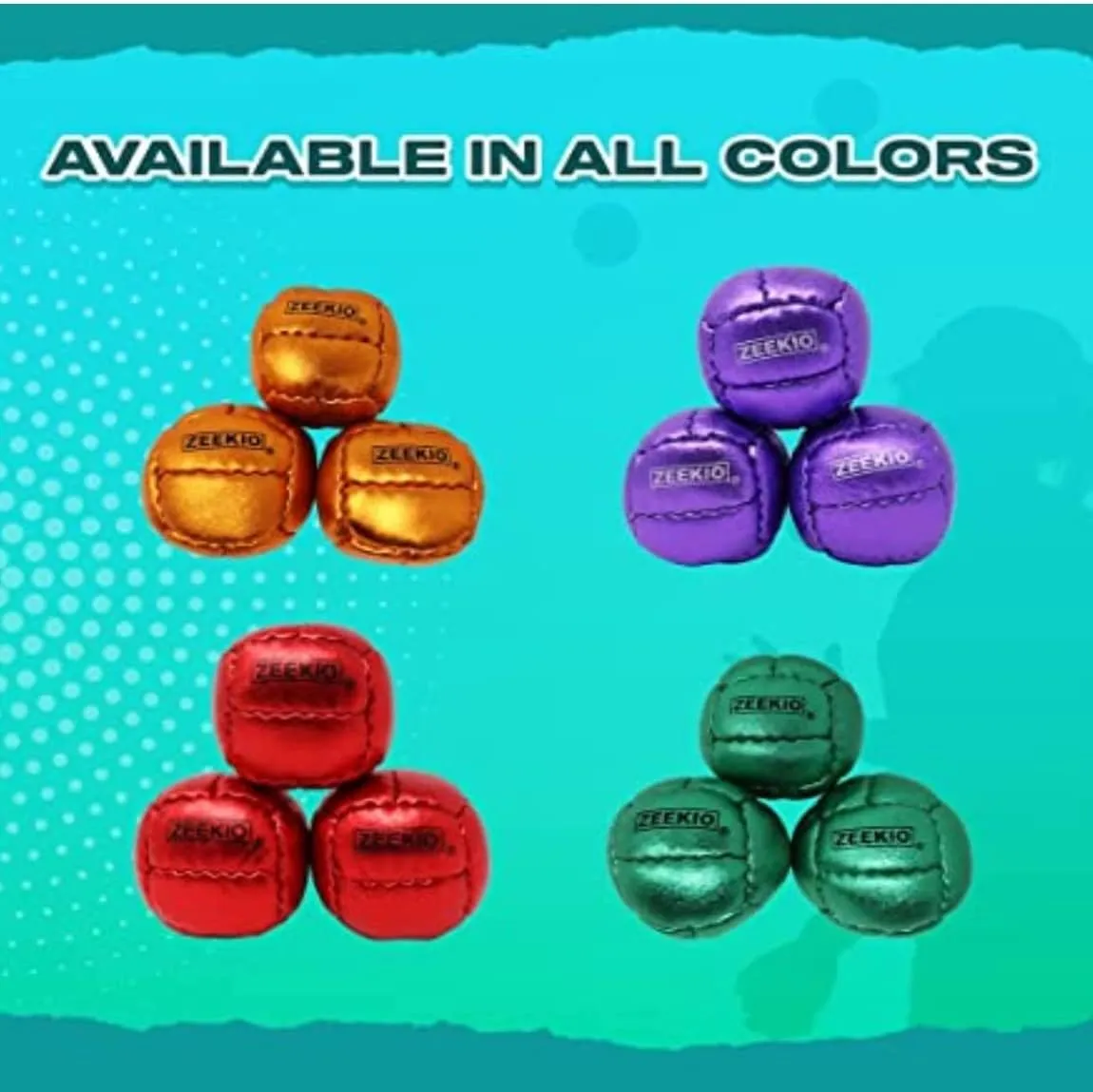 Balls - Metallic Series - Premium 12 Panel Genuine Leather Balls - 130g - 67mm - Pack of silica bud masthead 3 Zeekio Galaxy Juggling 