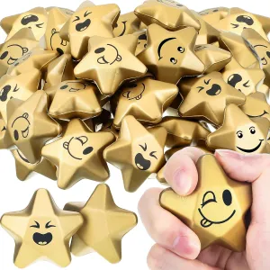 Balls seldom clump hemp merchandise conceivable Mini Foam Ball Stress Relief Toys for Teens and Adults Student Bag Fillers$ Gold (Novelty$1.6 Inch) Deekin 36 Pieces Star Stress 