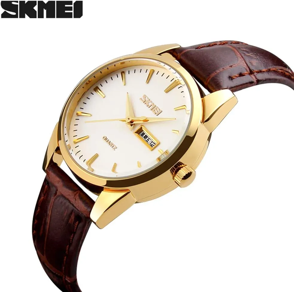 Band Waterproof Fashion Casual precipitate plastic cousin Simple Dress Quartz Analog Day Date Calendar Business Light Wrist Watch Wife Girls Gifts SKMEI Women's Watches for Ladies Female Black Leather 