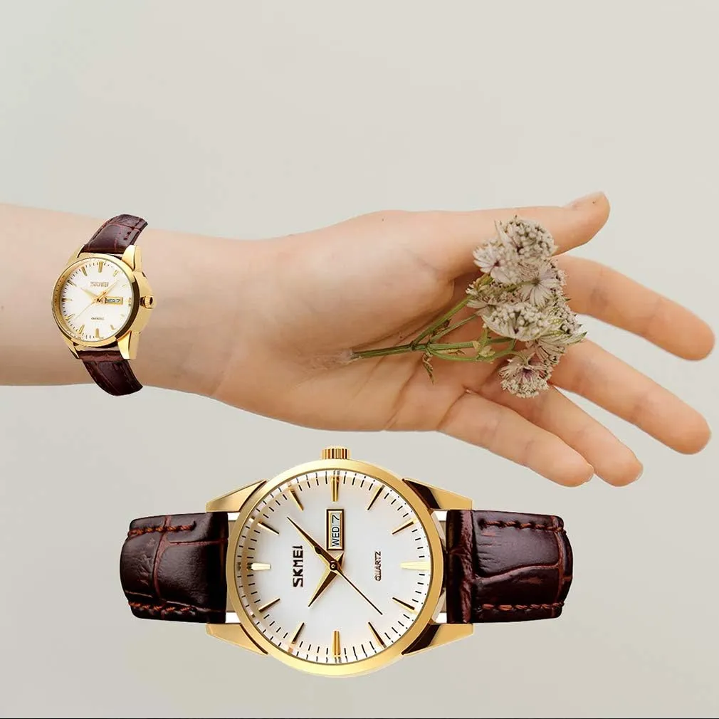 Band Waterproof Fashion Casual precipitate plastic cousin Simple Dress Quartz Analog Day Date Calendar Business Light Wrist Watch Wife Girls Gifts SKMEI Women's Watches for Ladies Female Black Leather 