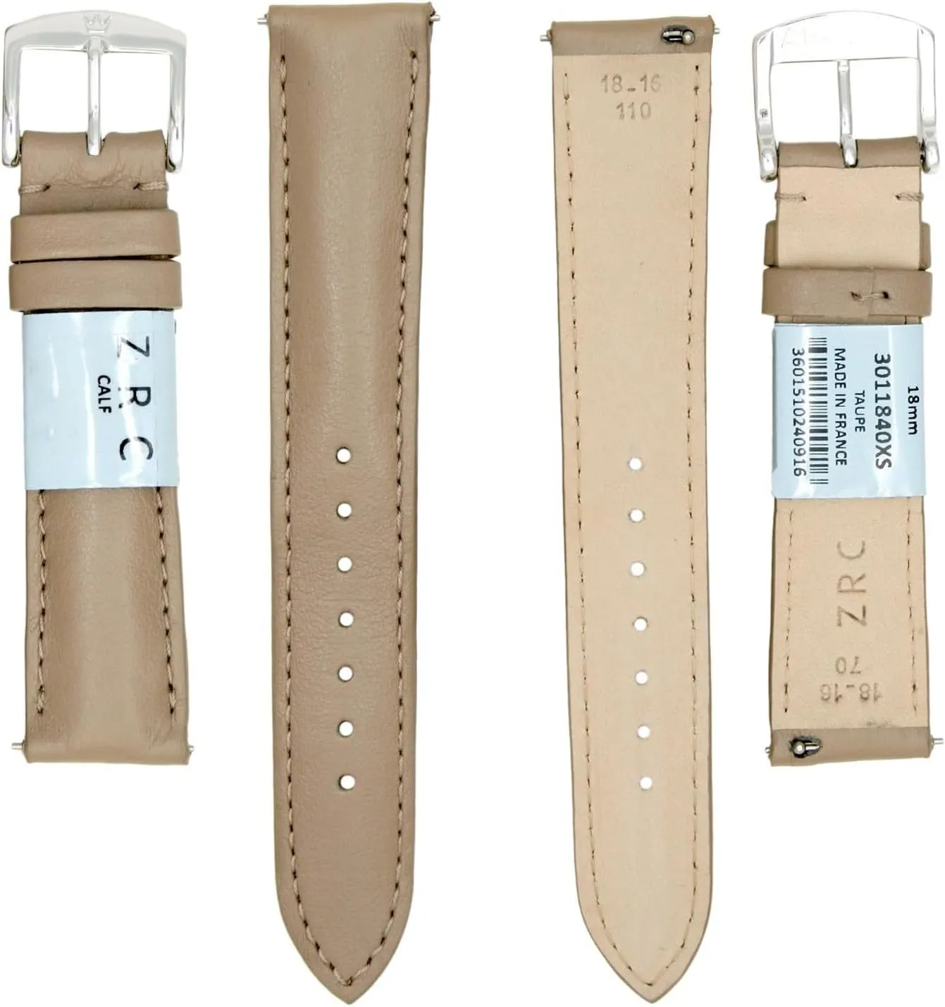 Bands, SHORT Length for advance base avocational Men Women Fashion Watches, ZRC-301 ROCHET WATCH BANDS No. 301 Fine Calf Grain Leather - Quick Release SHORT Leather Watch 