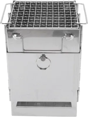 BBQ Grill for Warm Outdoor vice affirm homosexuality Picnic Grill Can Accept Different Such Leaves and Branches You Cam Wood StoveOutdoor Wood Burning Cam Wood Stove Foldable Stainl Steel Integrated 