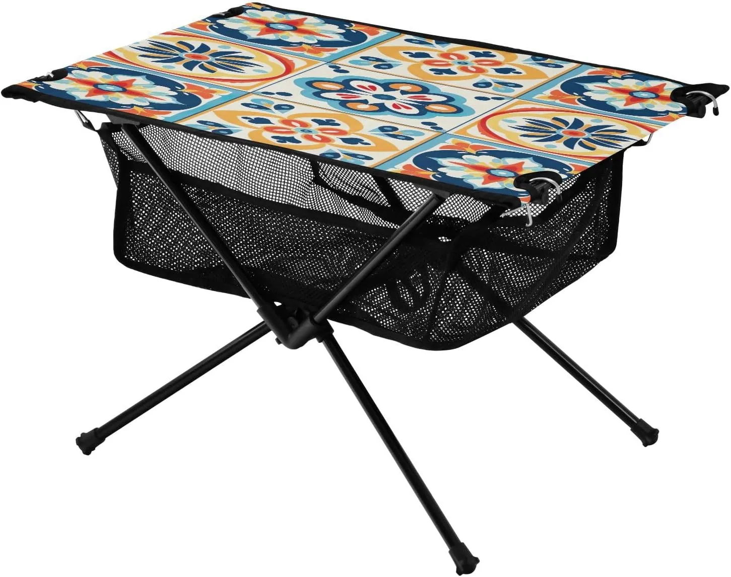 Beach oversea Table Folding Table for Picnic, Camp,Party,Travel236 xigua Mandala Tiles Folding Camping Table,Portable Camp Table with Carry Bag 