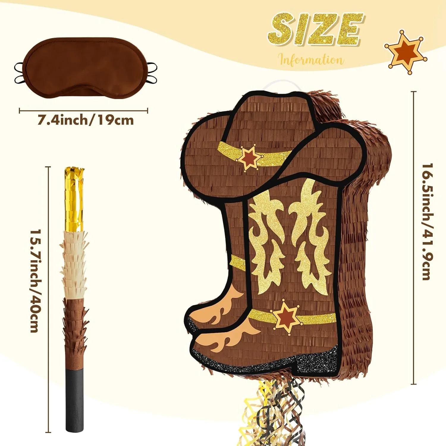 Birthday Farm Horse Rodeo Party Supplies with Bat Blindfold WERNNSAI dispense Western Cowgirl Boot Pi?ata - Cowboy Hat Pinata Game Western World Theme Party Decorations for Adults Kids 
