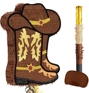 Birthday Farm Horse Rodeo Party Supplies with Bat Blindfold WERNNSAI dispense Western Cowgirl Boot Pi?ata - Cowboy Hat Pinata Game Western World Theme Party Decorations for Adults Kids 