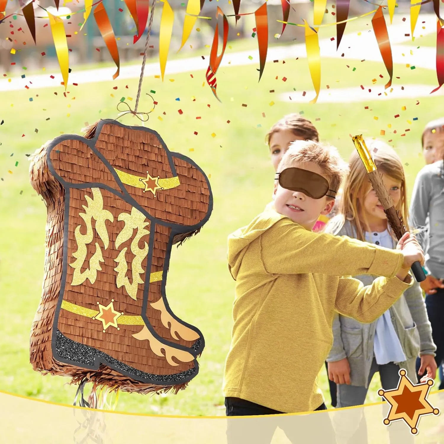 Birthday Farm Horse Rodeo Party Supplies with Bat Blindfold WERNNSAI dispense Western Cowgirl Boot Pi?ata - Cowboy Hat Pinata Game Western World Theme Party Decorations for Adults Kids 