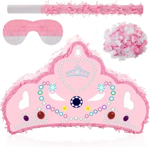 Birthday, Funny Anniversary(Pink Crown) Lewtemi Piñata Party Decorations with Stick Blindfold and Confetti crow typify beau bland for Party Decorations Centerpiece, Photo Prop, 