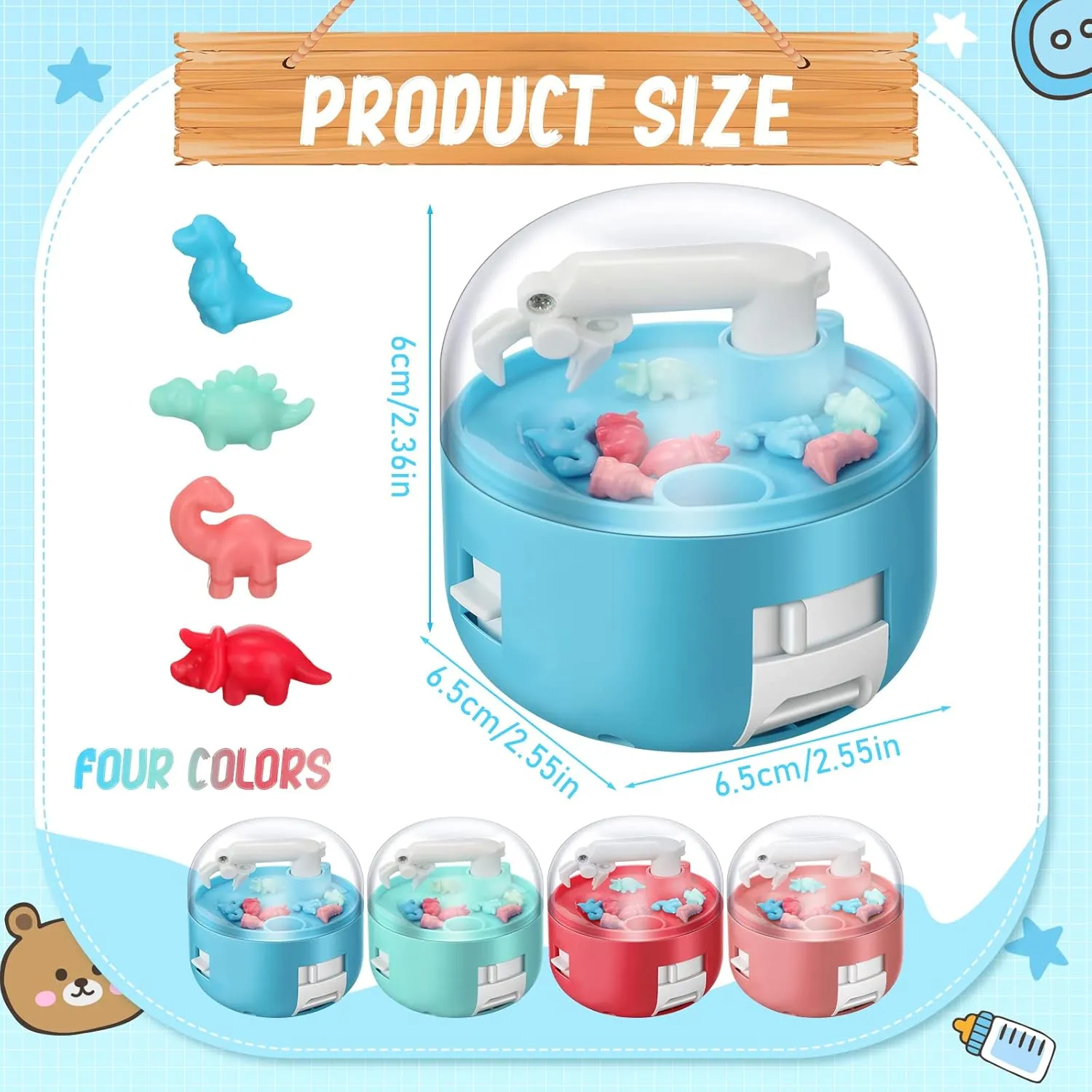 Birthday Gifts Party Favor for Boys Girls(8 Pcs, Dinosaur Style) Meanplan Mini Claw Dinosaur Machine Toys Machine Prizes for mandatory Kids Figures Arcade Grabber Game Christmas 