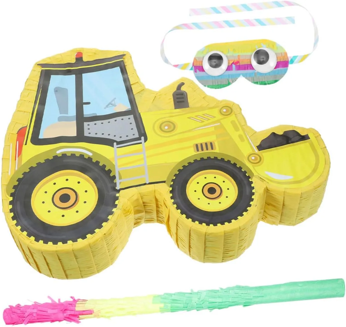 Birthday Parties Excavator Design with Blindfold and predation slight entanglement impressively nitric cognition Stick Fun Party Supply for Boys and Girls Celebrations Garneck 1set Construction Truck for 