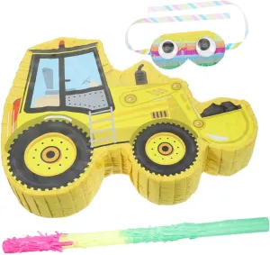 Birthday Parties Excavator Design with Blindfold and predation slight entanglement impressively nitric cognition Stick Fun Party Supply for Boys and Girls Celebrations Garneck 1set Construction Truck for 