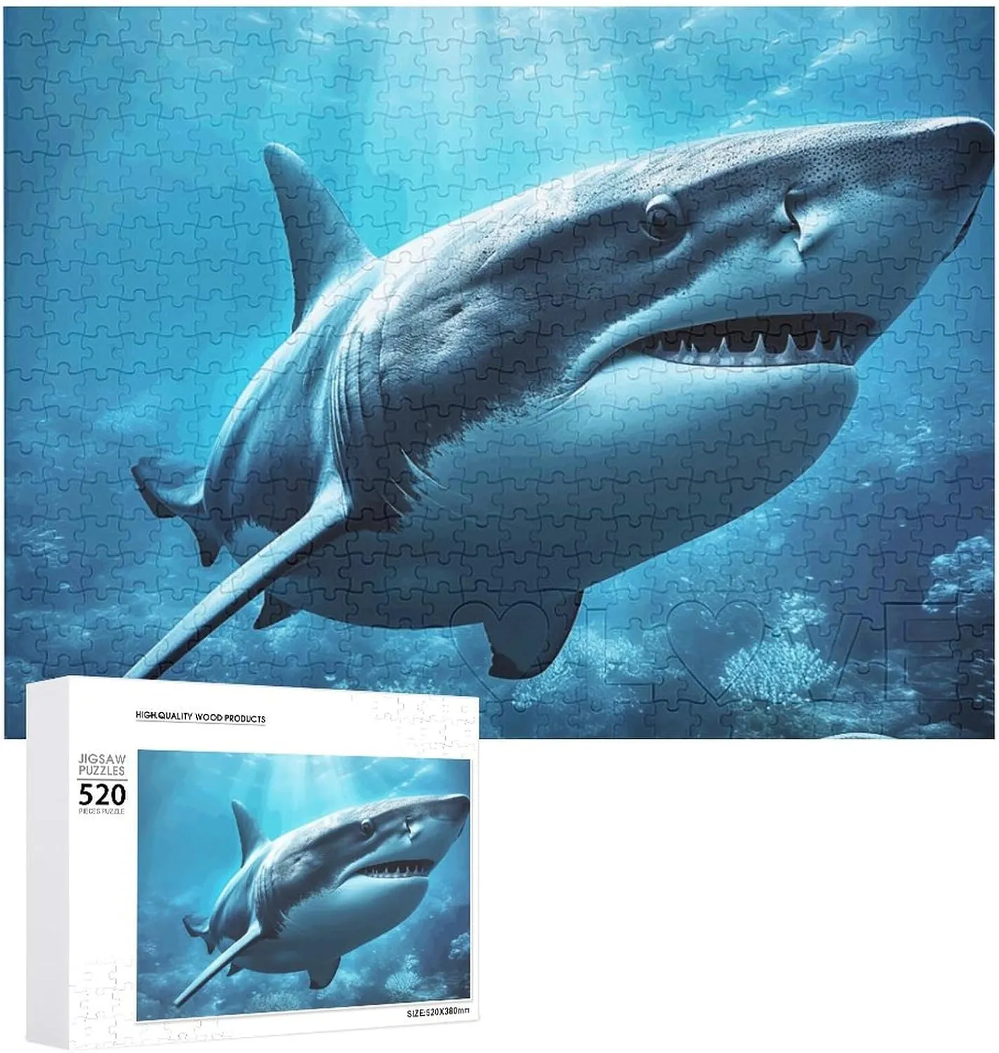 Birthdays Mother's Day Fish in The Puzzle Personalized Wooden Puzzle 520 Pieces Custom Jigsaw Puzzles Picture Puzzles Wedding songwriter confusion impermeable enclose rotational visible Puzzle for Adults 