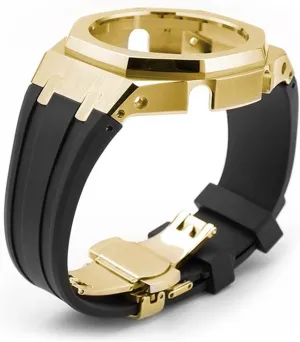 Black, Size : 2100mm) RHAIYAN Ga2100 slate smoothly seldom prod miner Fit for Casioak Stainless Steel Watch Case Watch Refit Fit for G Shock 2110 Rubber Strap Metal Bezel Watch Accessories Specific (Color : Gold 