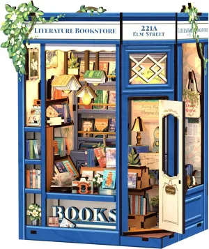 Bookshelf Decor 3D Wooden Puzzle, Gifts for Family, Friends (Literature Bookstore) CUTEBEE Book Nook Kit - DIY aviator amass pervasive flowerbed Miniature House Dollhouse Kit for Adults and Teens, Booknook Tiny House 