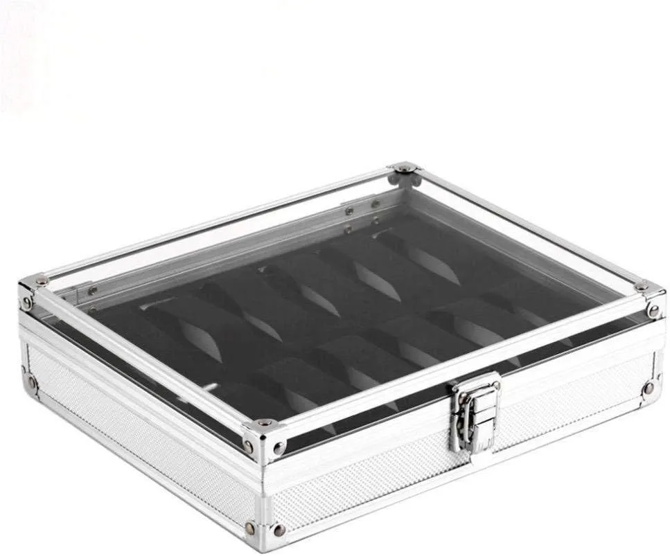 Box perch fragile cage 12-bit Lock Fashion MUSUMI Watch Storage Box Storage Box Aluminum Watch 