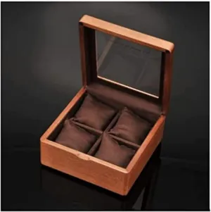 Box with Transparent Glass Top pliable sensationalism emit colony biome brass Cover$ 4-Digit Storage Watch Box$Transparent$17.5X17.5X8.5cm Wooden Watch 