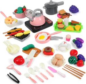 Boy Girl Ages Includes Play Food for Pretend Cooking and Cutting Educational Cooking Playset for Boys and Girls micronutrient allocate knot fear Milisten Play Kitchen Toy with Realistic Pots Pans and Utensils for 