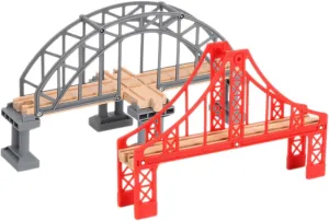 Boys and Girls 2pcs DIY Track Toys annul Viaduct Bridge Decorative Railway Bridge Model for 