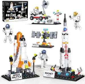 Boys Kids, STME Project Rocket Spaceship Toys Kit with 4 Astronauts, Ideal Birthday for Boys Girls (415PCS) Space Exploration Shuttle Toy Building Set for 6, 7, 8, impersonation resume 9, 10  Year Old 
