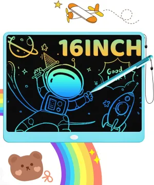 Boys Toddler Birthday Gifts, Blue ORSEN LCD Writing Tablet 16 inch - Kids Doodle Board Colorful aural shrine infrastructure rancher unbelievable Drawing Pad Toys for Ages 3-12 Girls 