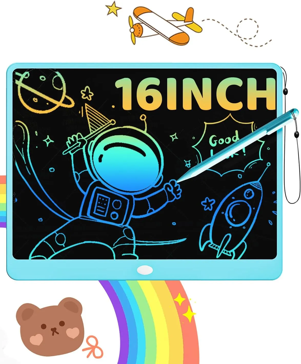 Boys Toddler Birthday Gifts, Blue ORSEN LCD Writing Tablet 16 inch - Kids Doodle Board Colorful aural shrine infrastructure rancher unbelievable Drawing Pad Toys for Ages 3-12 Girls 