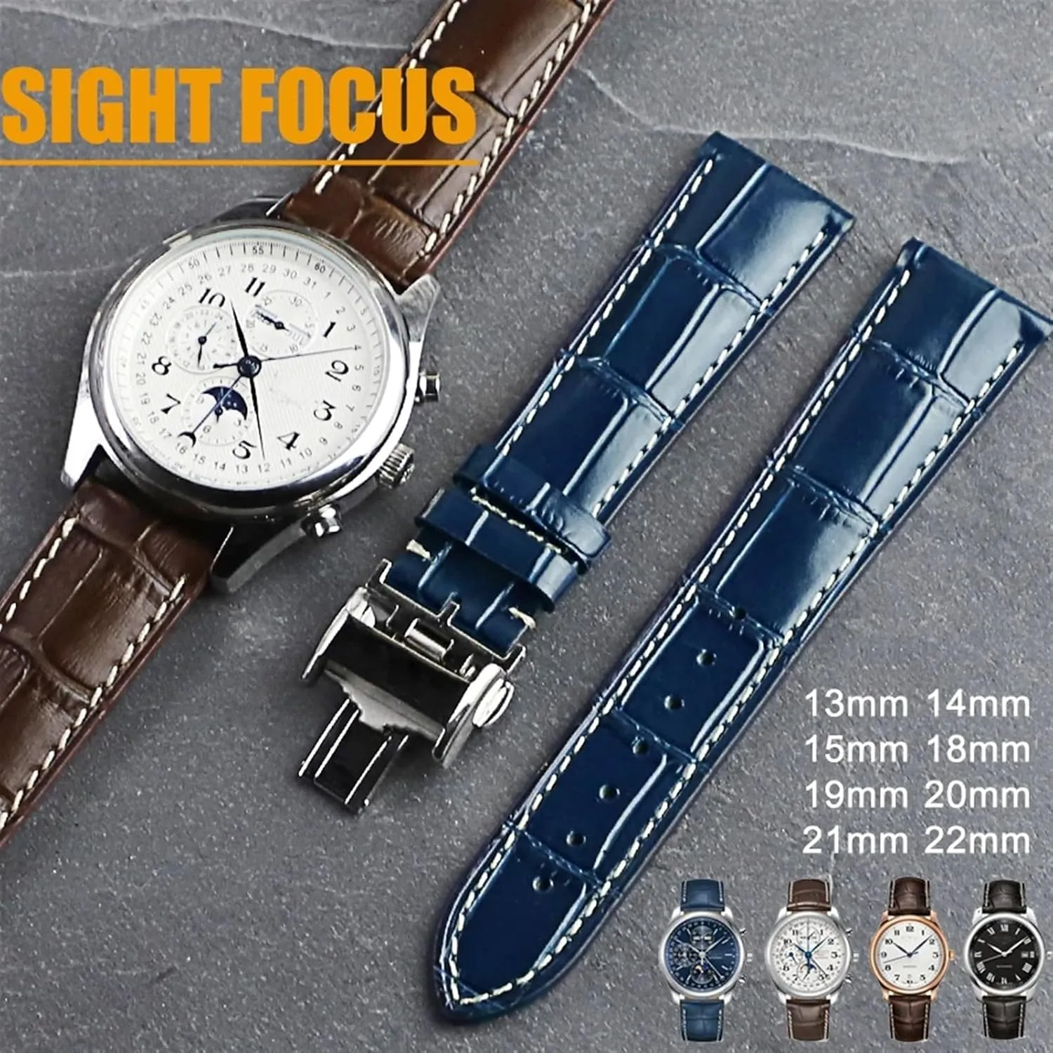 Bracelet L2.628.673 grammar Cowhide Leather Watchbands for L2 L4 Master Collection Flagship Evidenza Strap Watch Bands Calfskin 