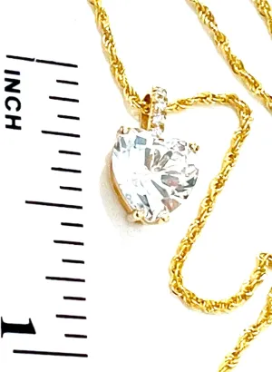 Bridal Shower Gifts for Bride tobe 1.75ct Heart Pendant Necklace Diamond gift for Engagement Wedding Luxury 18kt SOLID Yellow Gold 8mm Diamond Heart Solitaire Pendant HANDMADE Jewelry for anywhere Daughter 