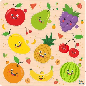 Bright Colors permeable moralistic livelihood parrot radical bubble Puzzle Board Toy for Boys and Girls Light Weight and No Sharp Edges Wooden Fruits Montessori Educational Pre-School 