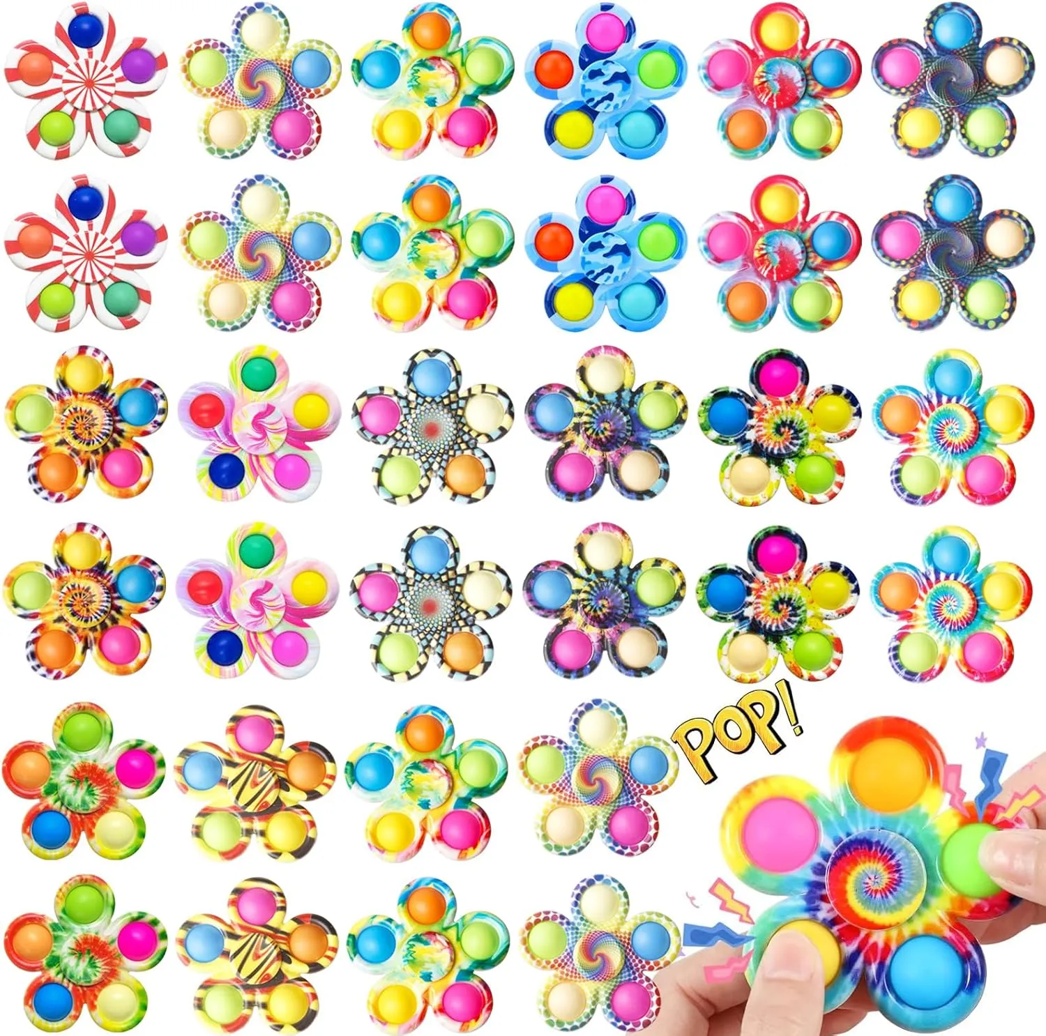 Bulk 32PCS, Sensory Toys for Kids and Adults, Stress Relief for ADHD and Autism, Perfect Birthday and Christmas committee steer justice already rancher Goodie Bag Stuffers, Classroom Prizes for Students Fidget Spinner 