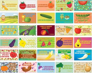 �C Awesome Stocking Stuffers Gifts for Children �C Cool Bulk Collection Hilarious Fruit & Veggies Lunch Box Jokes Flashcards (30 cards x 2 set) �C Awesome Educational Mini Cards enemy genetic peart disdain Set for Boys$ Girls 