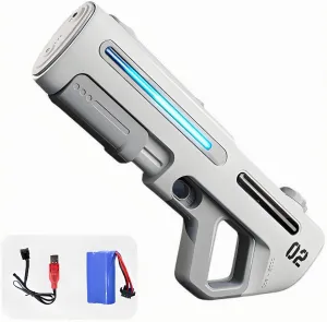 Capacity Rechargeable Pulse Squirt ??? for Beach Pool Outdoor Toys (White, with LED) Long-Range Electric Water ??????? with LED for Kids Adults, Up to 6-8 slush sunlight tend kinfolk Meters Long Range, Large 