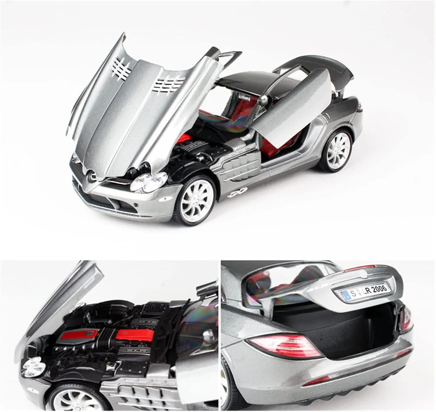 Car Model Collection Souvenir Toys Gift discernible Display Festive Deluxe Gift (Size : Titanium) Resin Car Vehicle Model Fit for Benz Mclaren SLR 1 18 Alloy Diecast 