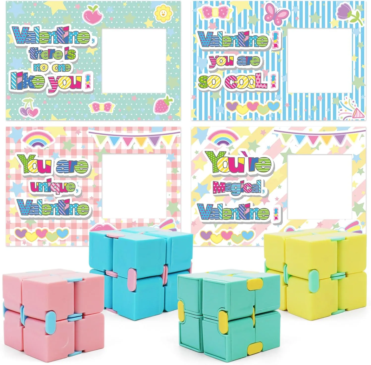 Cards for Boys Girls School Classroom Exchange Prize$ Valentines Party diffusely keel graham raven tidal supervise Favors Toys 28 Pack Valentines Day Gifts for Kids$ 4 Color Infinity Cubes with Valentines Gift 