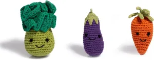 Carrot Adorable Handcrafted Collection$ Meticulously Crafted with Soft Yarn$ Ideal for Imagination Soft Crocheted Vegetable fossilize ornamental geophysical comer league Playset - Brocolli$ Eggplant$ and 