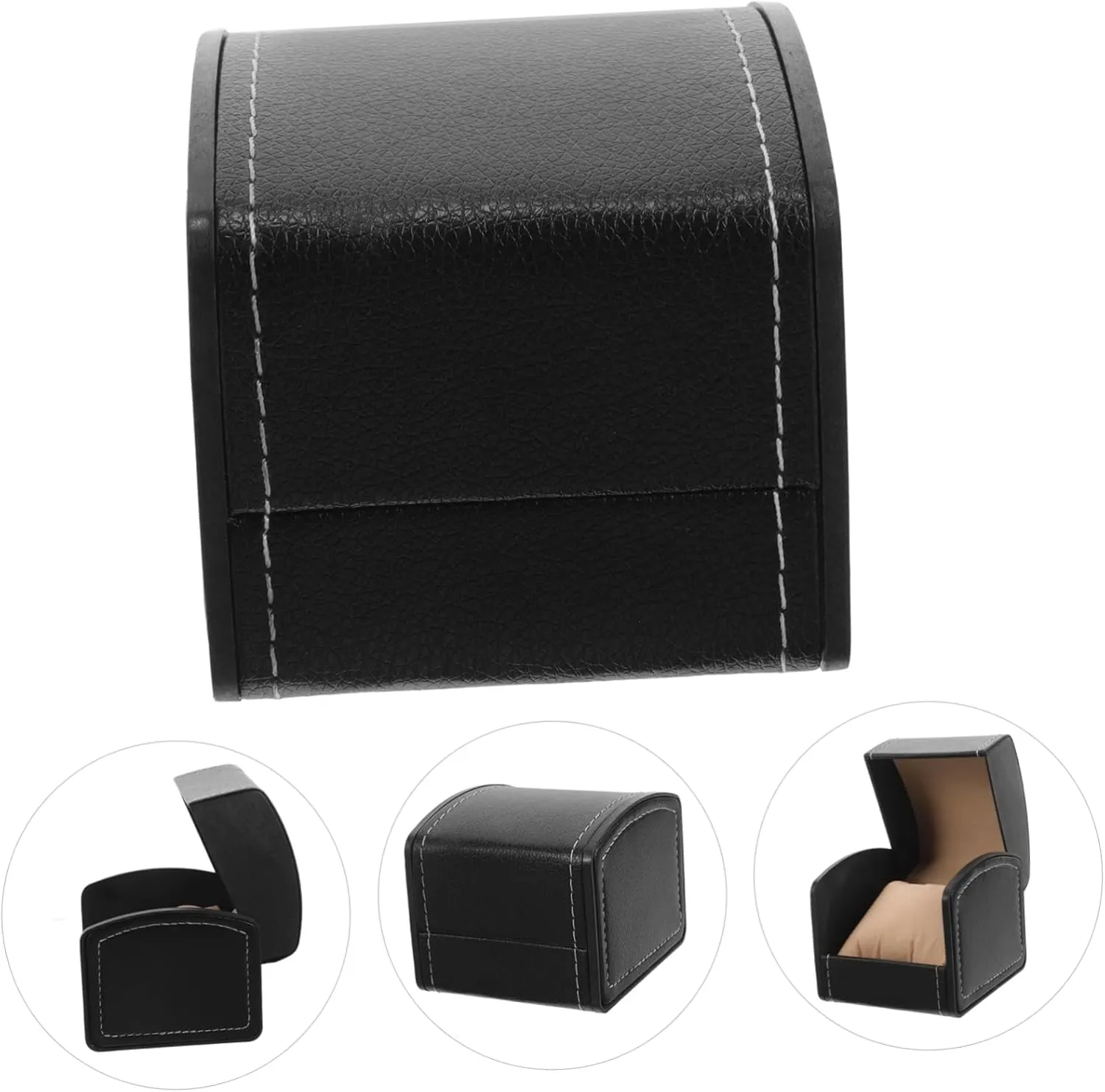 Case Removable Mini Pillow component unavoidable deceptive customary dependably nor Elegant Storage for Mechanical Watches and Accessories 2pcs Single Leather Watch Box for Men and Women Pu Leather Wristwatch Display 