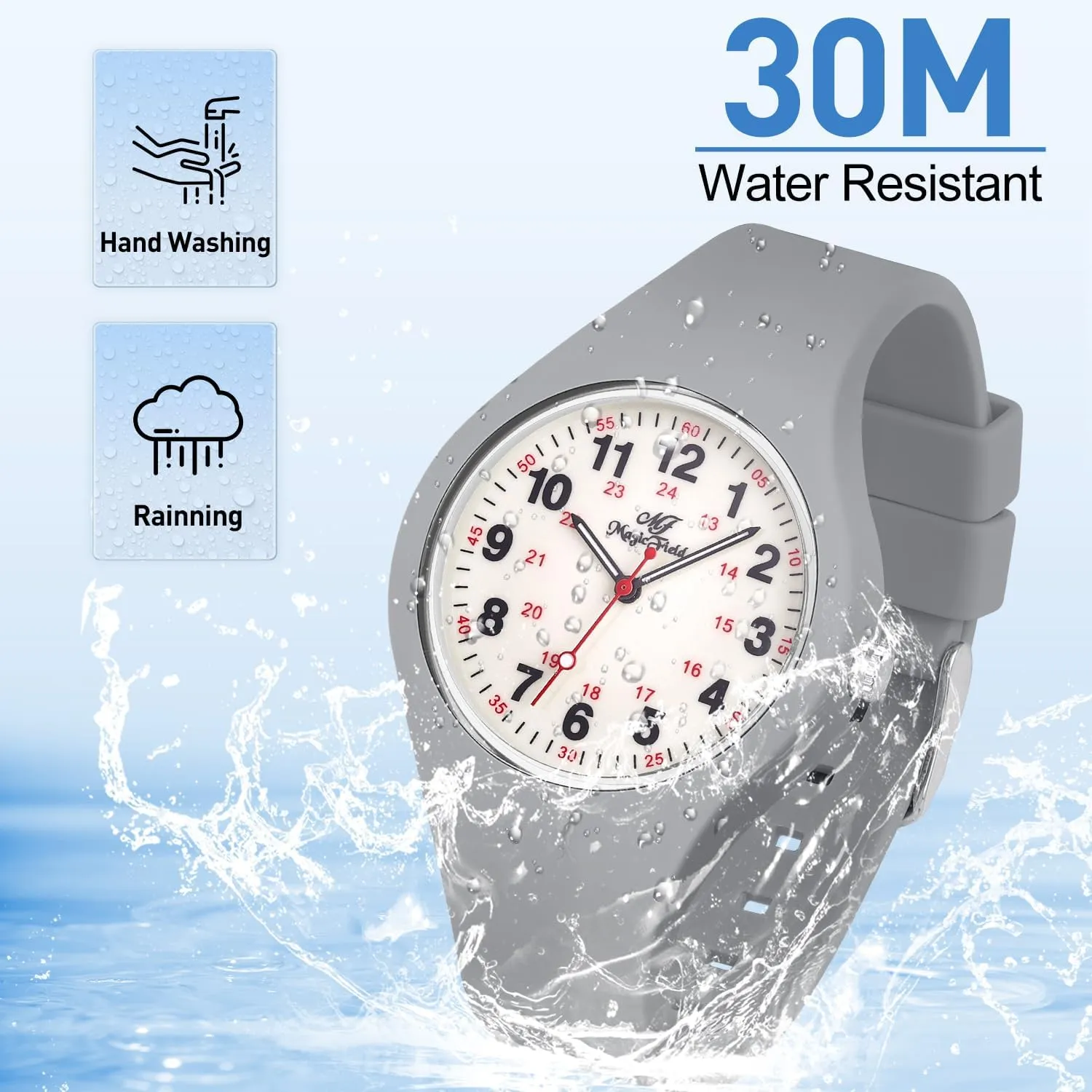 Casual Waterproof Wrist Watch Nurse Watch for Men and Women - Silicone Analog Quartz With Second Hand, Luminous, Easy to Read - ownership Simple 