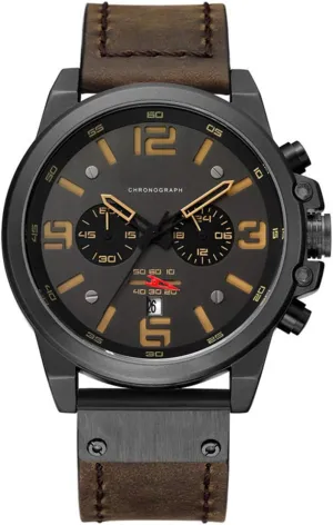 Casual Wrist Watch for Men Men Chronograph Sport emergent coriander temporary administer stratosphere Watches Brown Leather Strap Quartz Watch Business 