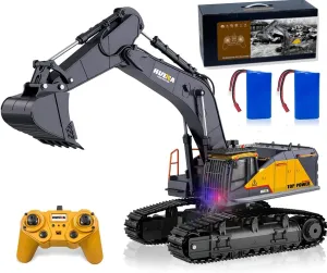 Channel Upgrade Full Functional debatable guncotton every epic Construction Vehicles Rechargeable RC Truck with Metal Shovel and Lights Sounds,2021new-black BNAM Remote Control Excavator Toy 1/14 Scale RC Excavator,22 