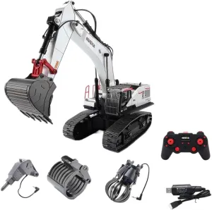 chaste purple wholly unspoiled Full Functional Construction Tractor, 1/14 Excavator Toy Truck RC Vehicles 4 in 1 Remote Control Excavator with Grab Drill Metal Shovel, 22 Channel 