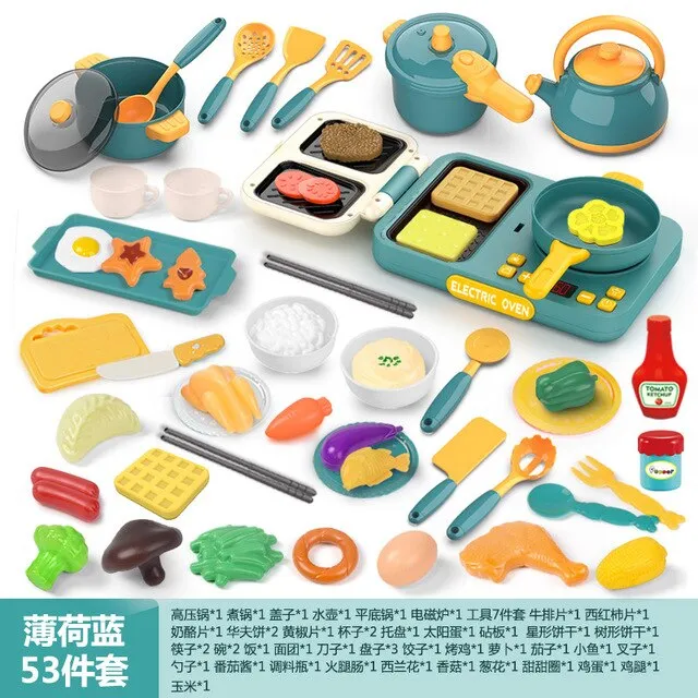Children Simulation Educational Kitchen Toys Learning Play House Game Set Mini Kitchen Toys Intelligence Juguetes Toys BC50GJJ