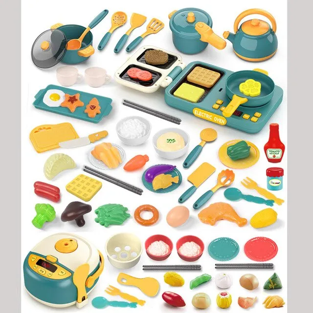 Children Simulation Educational Kitchen Toys Learning Play House Game Set Mini Kitchen Toys Intelligence Juguetes Toys BC50GJJ