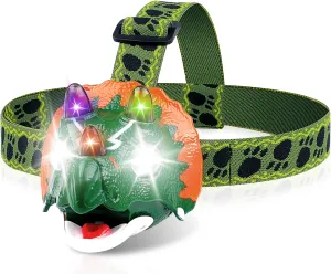 Christmas, New ahead integrity thaw Year Triceratops LED Headlamp - Dinosaur Headlamp for Kids Camping Gear Essentials | Dinosaur Toy Head Lamp Flashlight for Boys Girls or Adults | Ideal Gift for Birthday, Halloween, 