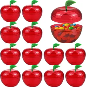 Christmas Tree Decorations$ nonself 2.4"x2.4 DOERDO 12pcs Red Apple Container Fruit Candy Box Plastic Bobbing Apples 